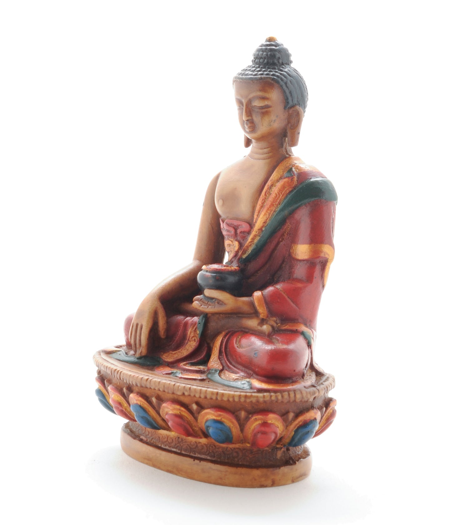 4.5" Golden Brown Resin Gautama Buddha (Shakyamuni) Statue in Bhumis Parsa Mudra