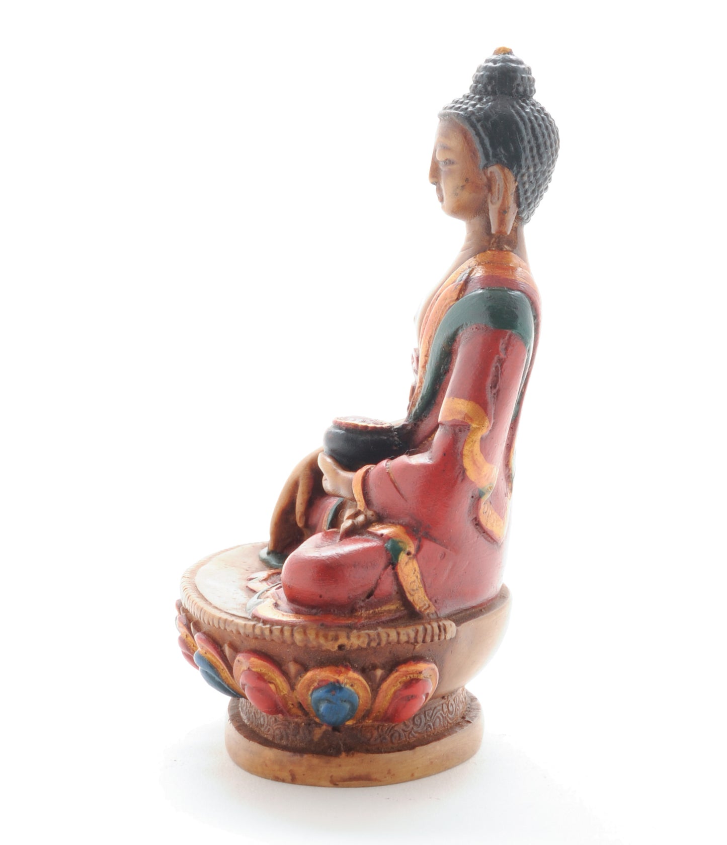 4.5" Golden Brown Resin Gautama Buddha (Shakyamuni) Statue in Bhumis Parsa Mudra