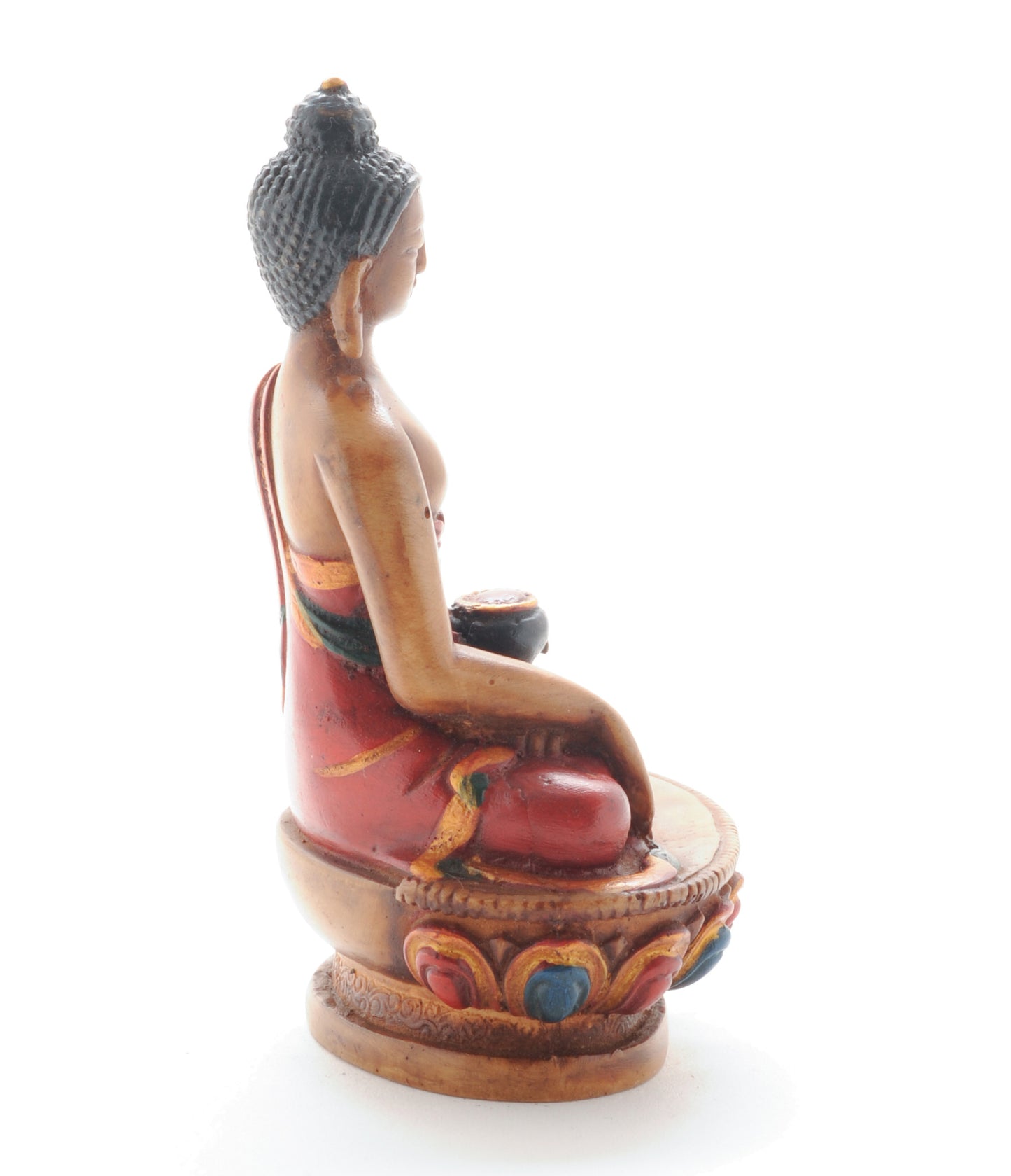 4.5" Golden Brown Resin Gautama Buddha (Shakyamuni) Statue in Bhumis Parsa Mudra