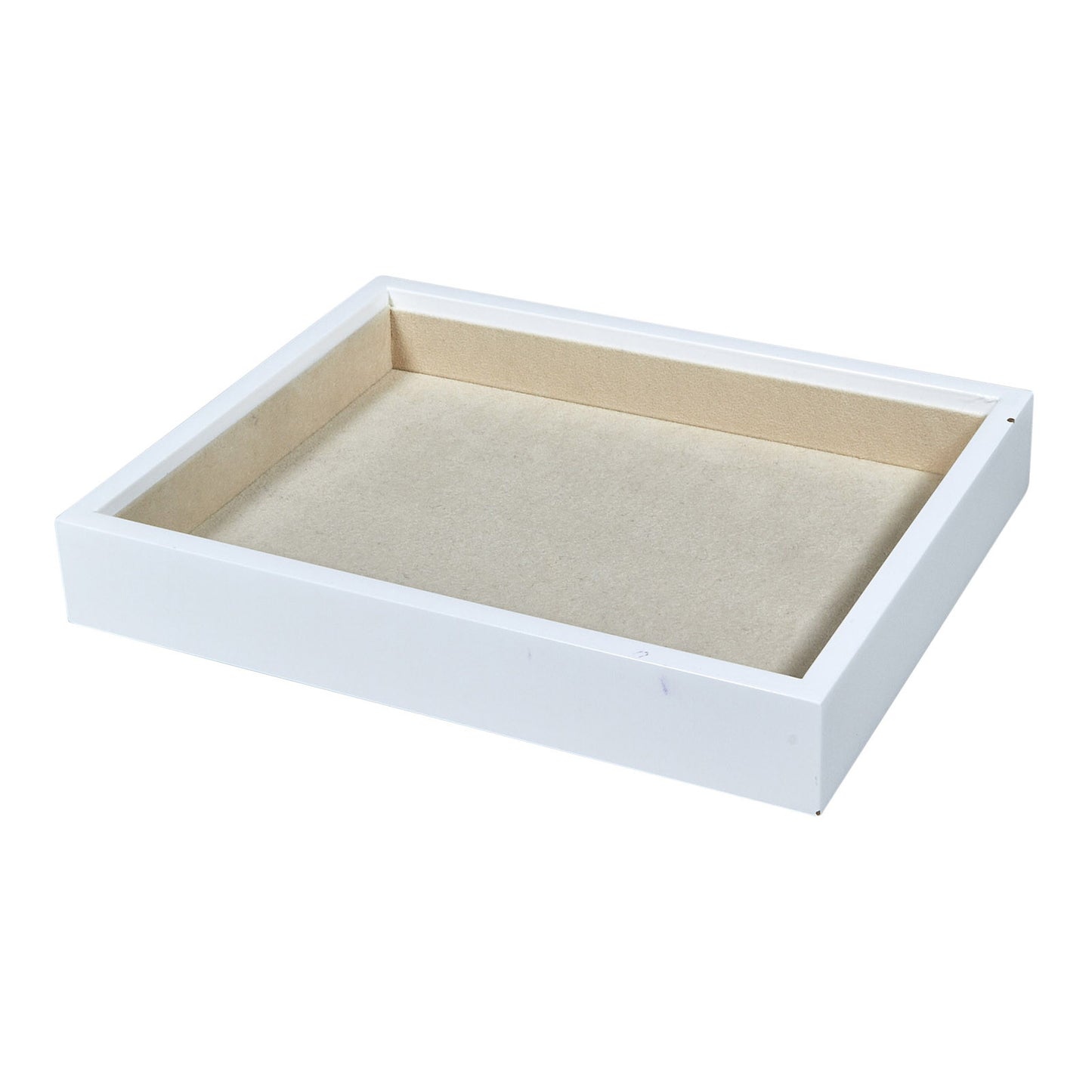 White Lacquered Multi Level Stackable Wood Jewelry Box And Optional Add-on Tray