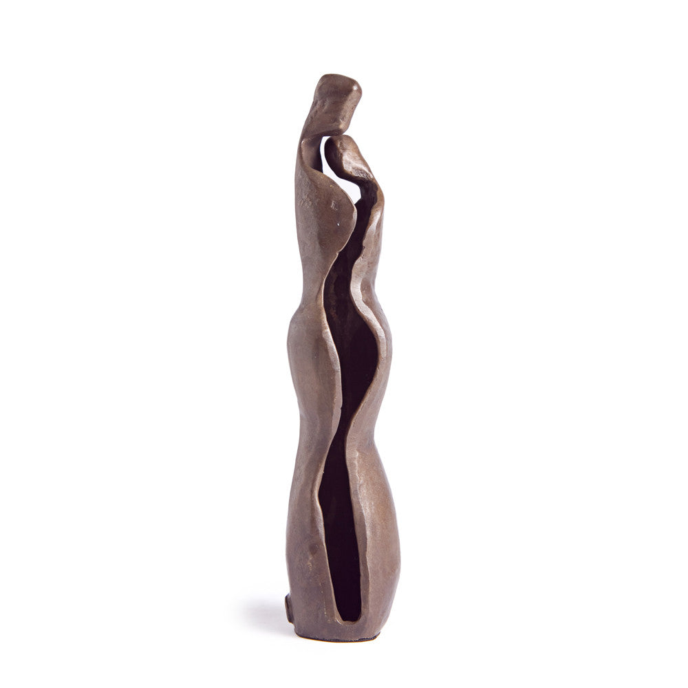 Bronze Sculpture of Couple Standing in Embrace