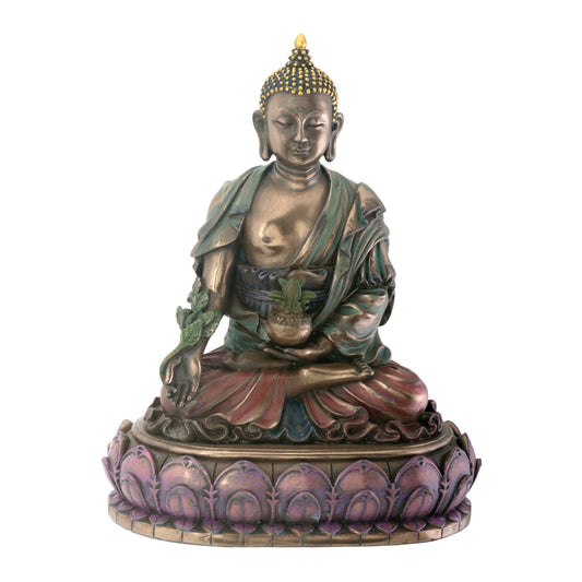 Bronze Finish Medicine Buddha Meditation Statue
