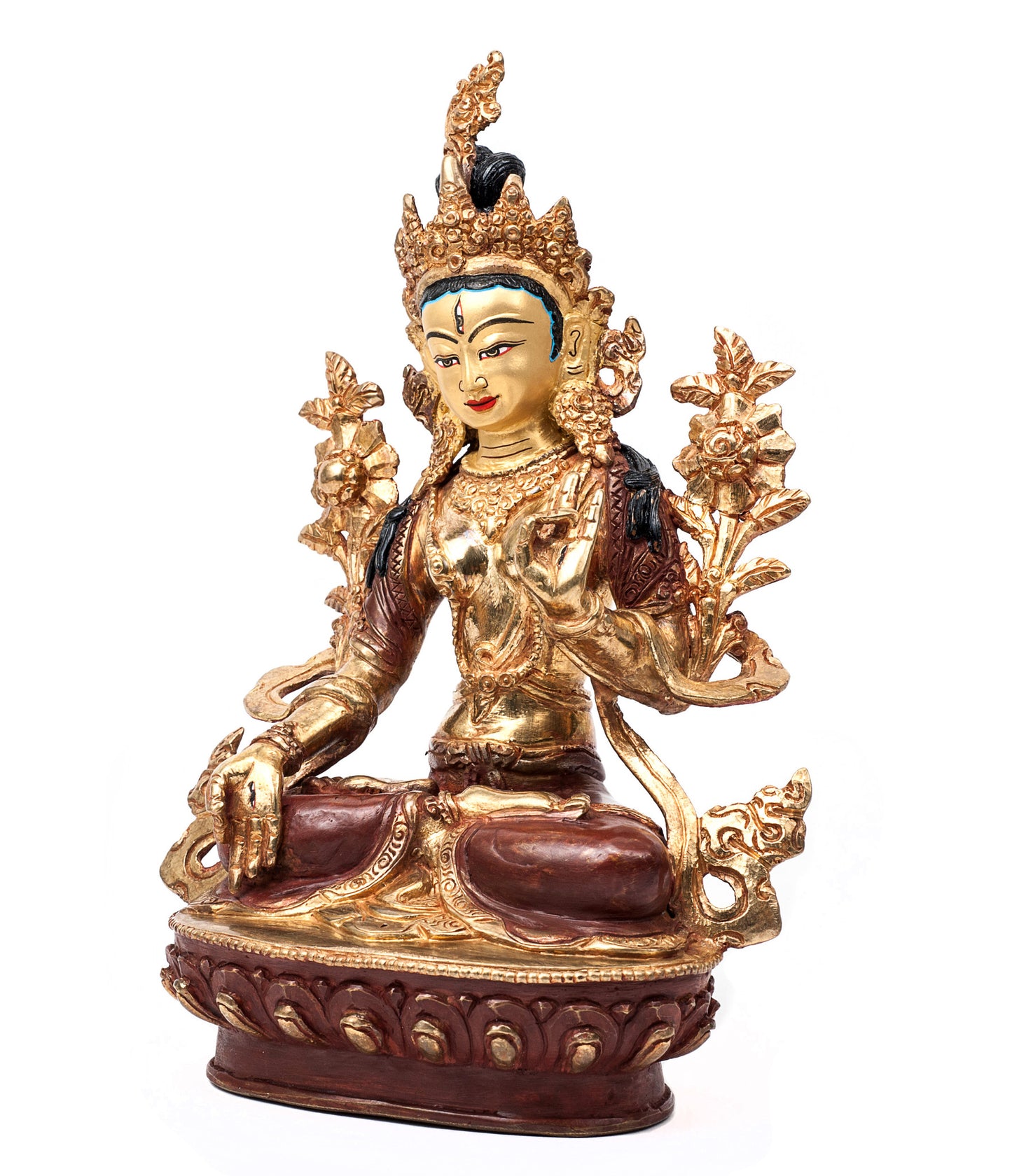 24kt Gold Plated White Tara Statue