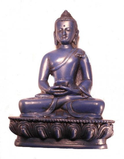 5.5" Resin Meditation Buddha Statue - Lapis Blue