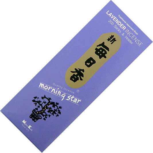 Traditional Japanese Lavender Incense - 200 Sticks & Holder - Morning Star by Nippon Kodo
