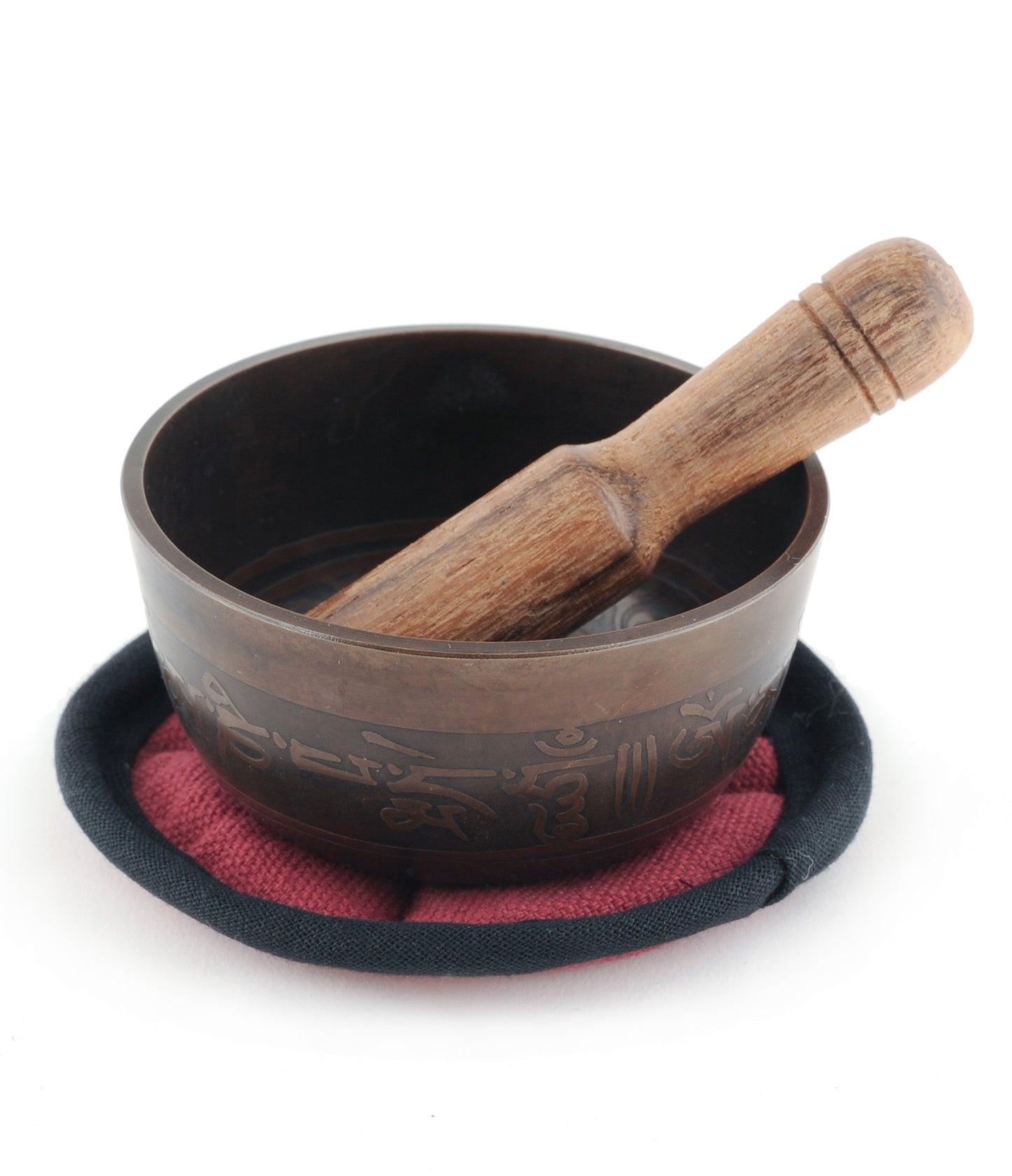 Singing Bowl Gift Set - Om Mani Padme Hum in Tibetan Characters with Eye of Buddha Inside and Endless Knot Underneath