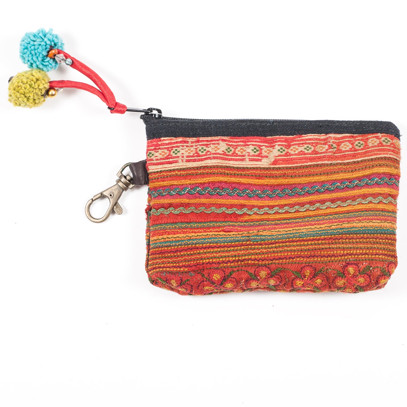 Handmade Hilltribe Flower Coin Purse – Cotton From Northern Thailand (14cm X 9cm)