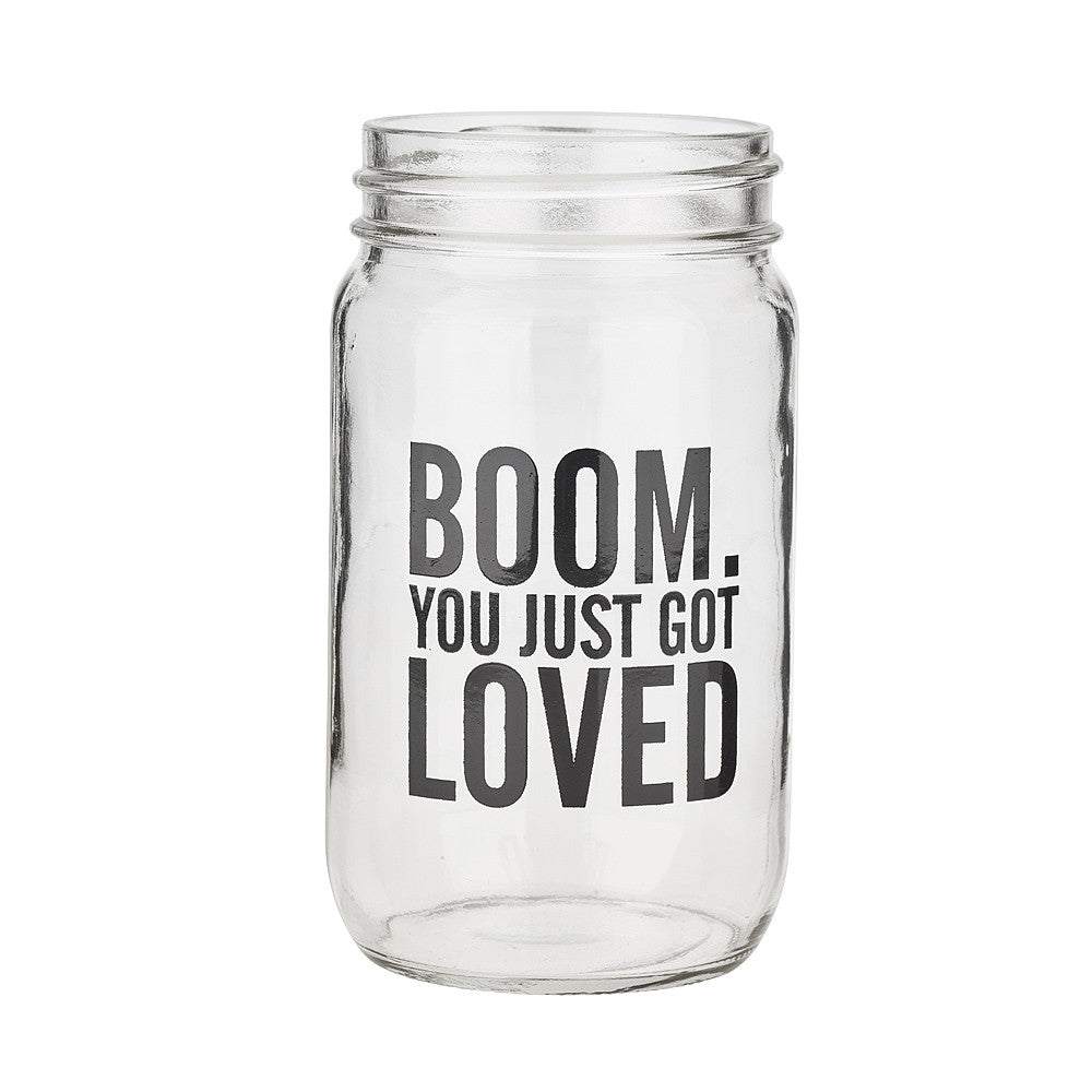 Set of 2 Mason Jars - Boom You Just Got Loved + Use Your Wings