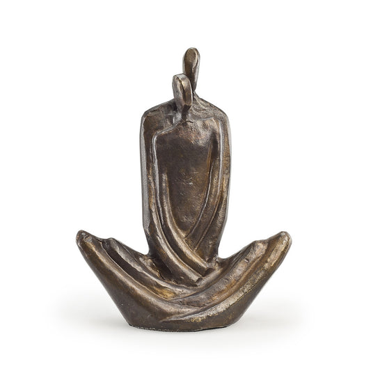 Bronze Sculpture of Couple in Seated Embrace