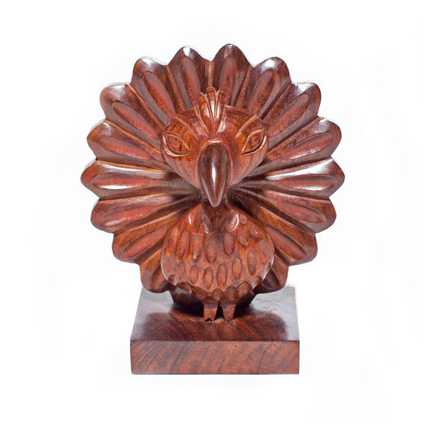 Peggy the Hand Carved Peacock Eyeglass Holder