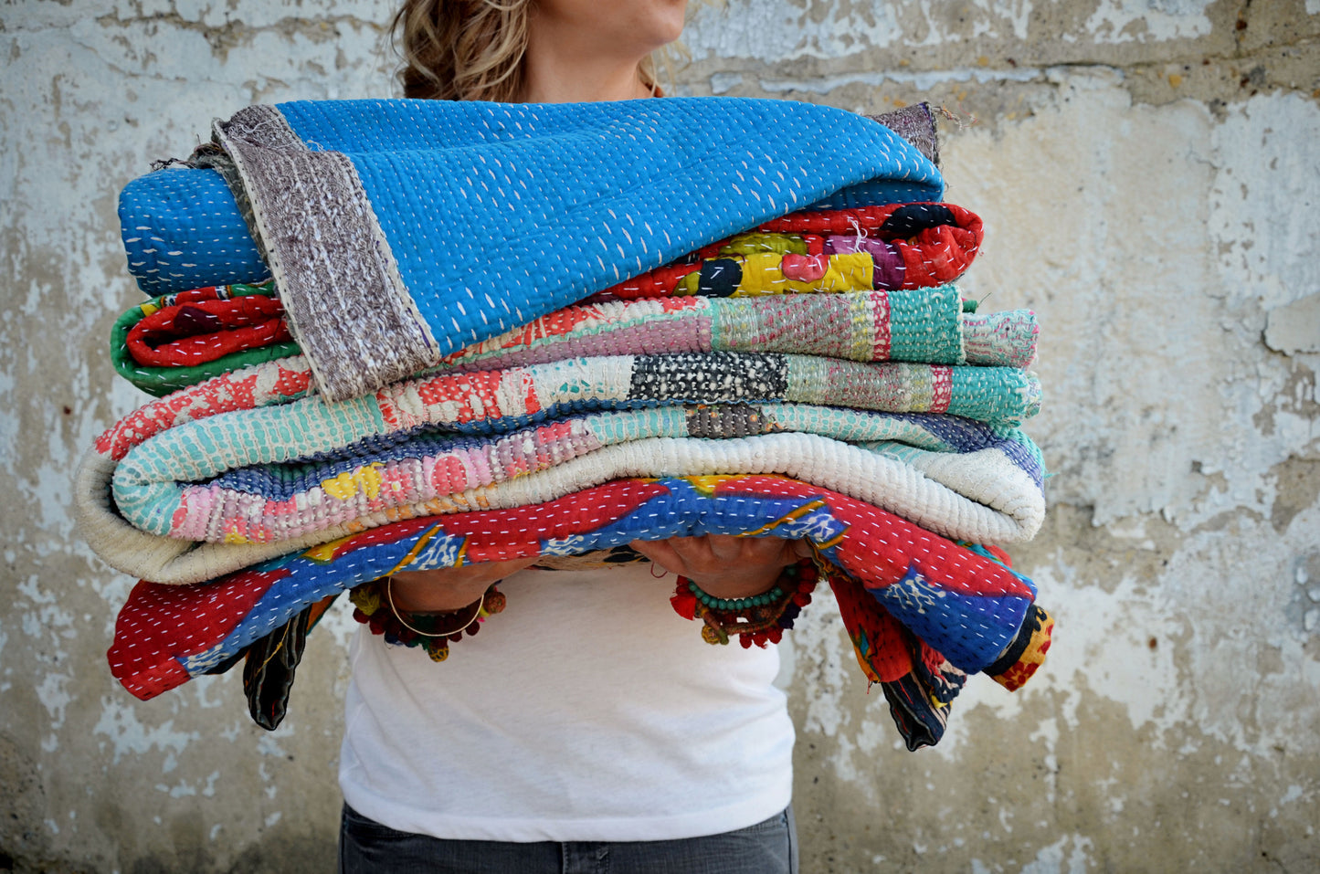 Hand Crafted Vintage Kantha Throw A