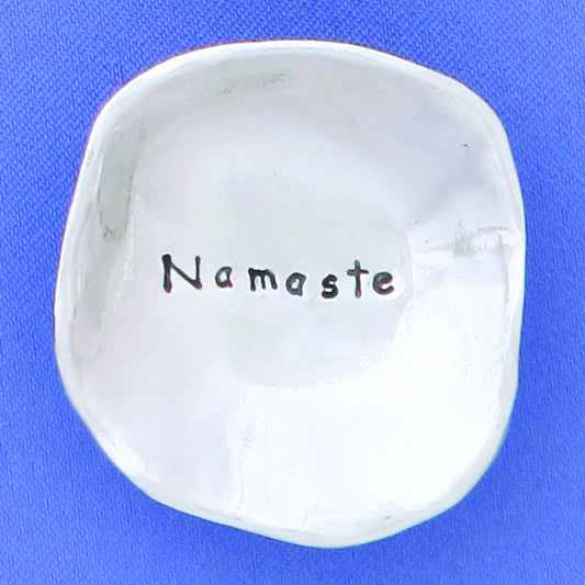 Pewter Trinket Dish "Namaste" - small