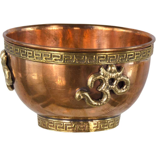 OM Copper Bowl - for Offerings, Crystal Recharge and Incense Burning