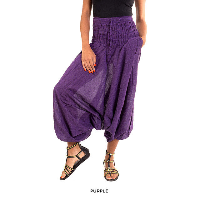 Cotton Yoga Pants - Purple