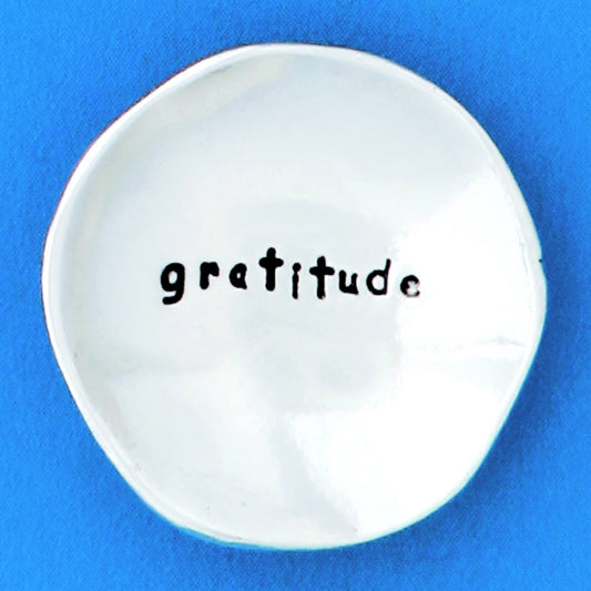 Pewter Trinket Dish "Gratitude" - small