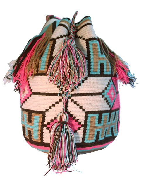 Wayuu Crossbody Mochila Bag - Pink & Teal